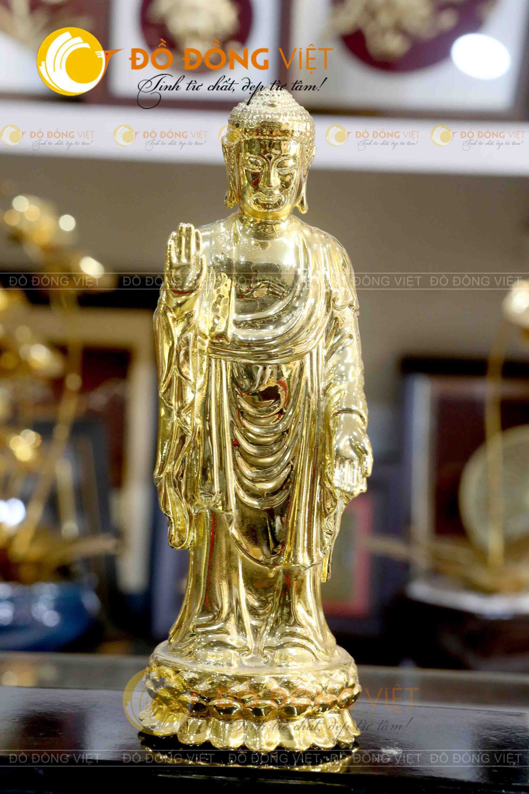 Đúc tượng Phật dát vàng cao cấp tại cơ sở Đồ đồng Việt Cần Thơ