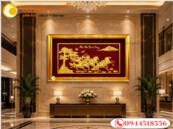 Tranh Mã Đáo Thành Công Treo Sảnh Lớn Khách Sạn – Biểu Tượng Thành Công Và Đẳng Cấp Không Gian